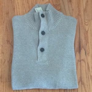 Am. Eagle Oatmeal LS Button Collar Sweater NWT
